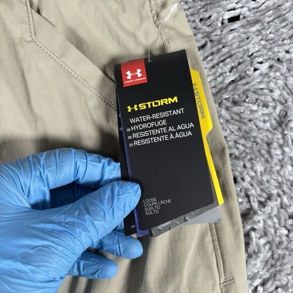 Under Armour Storm Cargo Pants Men’s Size 40/30 Beige Hydrofuge Water Resistant - Picture 6 of 13